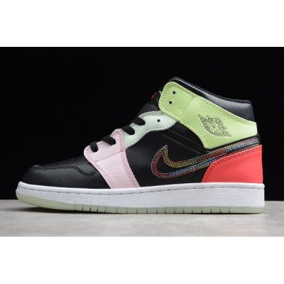 Nike Bayan Air Jordan 1 Mid Gs Siyah Renkli Basketbol Ayakkabısı Türkiye - BRQJDXOB